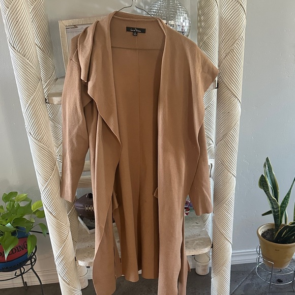 Sweaters - Tan Open Front Cardigan